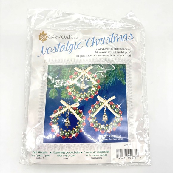 Solid Oak Other - Solid Oak Nostalgic Christmas Beaded Crystal Ornaments Kit Bell Wreaths NC017